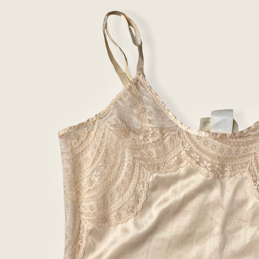 Vintage Carriage Court Cream Blush Satin Slip 32 - Picture 3 of 15